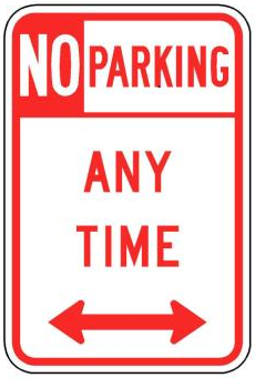 NO PARKING ANY TIME (NYP1-2) sign artwork