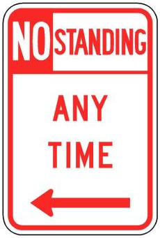 NO STANDING ANY TIME (NYP1-5) sign artwork