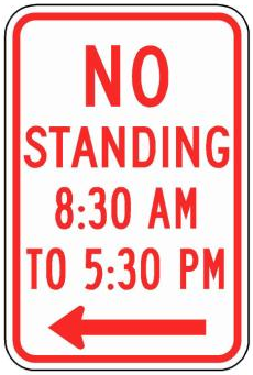 NO STANDING 8:30 AM TO 5:30 PM (NYP1-6) sign artwork