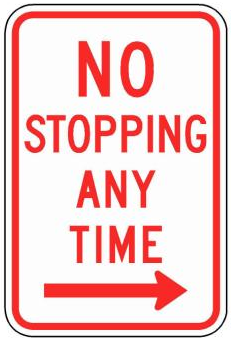 NO STOPPING ANY TIME (NYP1-7) sign artwork
