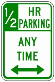 1/2 HR PARKING ANY TIME (NYP2-3) sign artwork