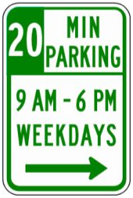 20 MIN PARKING 9 AM - 6 PM WEEKDAYS (NYP2-4) sign artwork