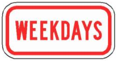 WEEKDAYS (NYP3-4P) sign artwork