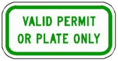 VALID PERMIT OR PLATE ONLY (NYP4-8P) sign artwork