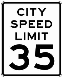 CITY SPEED LIMIT 35 (NYR2-4) sign artwork