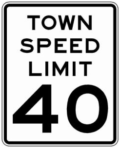 TOWN SPEED LIMIT 40 (NYR2-6) sign artwork