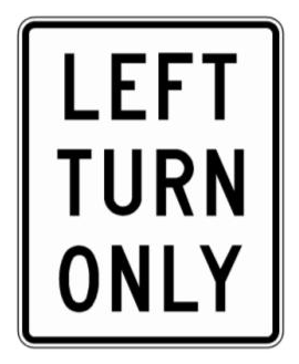 LEFT TURN ONLY (NYR3-19) sign artwork