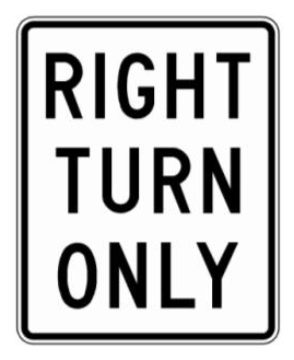 RIGHT TURN ONLY (NYR3-20) sign artwork