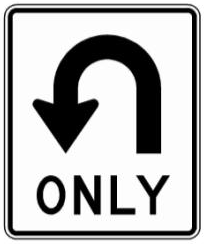 U-Turn Only (NYR3-21) sign artwork