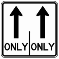 Two Through Lanes (NYR3-53) sign artwork