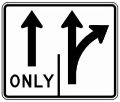 Through and Shared Through/Right Lane (NYR3-60) sign artwork