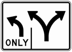 Left or Through and Right-Only Lane (NYR3-63) sign artwork