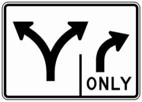 Left-, Through-, or Right-Turn Movements (NYR3-64) sign artwork