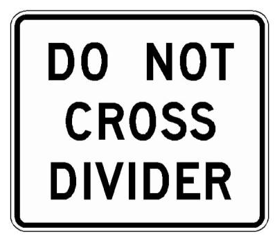 DO NOT CROSS DIVIDER (NYR4-18) sign artwork