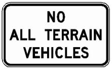 NO ALL TERRAIN VEHICLES (NYR5-27) sign artwork