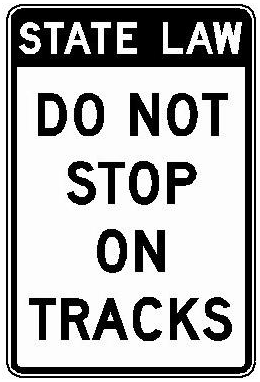 STATE LAW DO NOT STOP ON TRACKS (NYR9-5) sign artwork