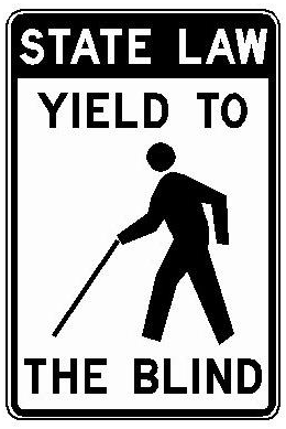 STATE LAW YIELD TO THE BLIND (NYR9-6) sign artwork